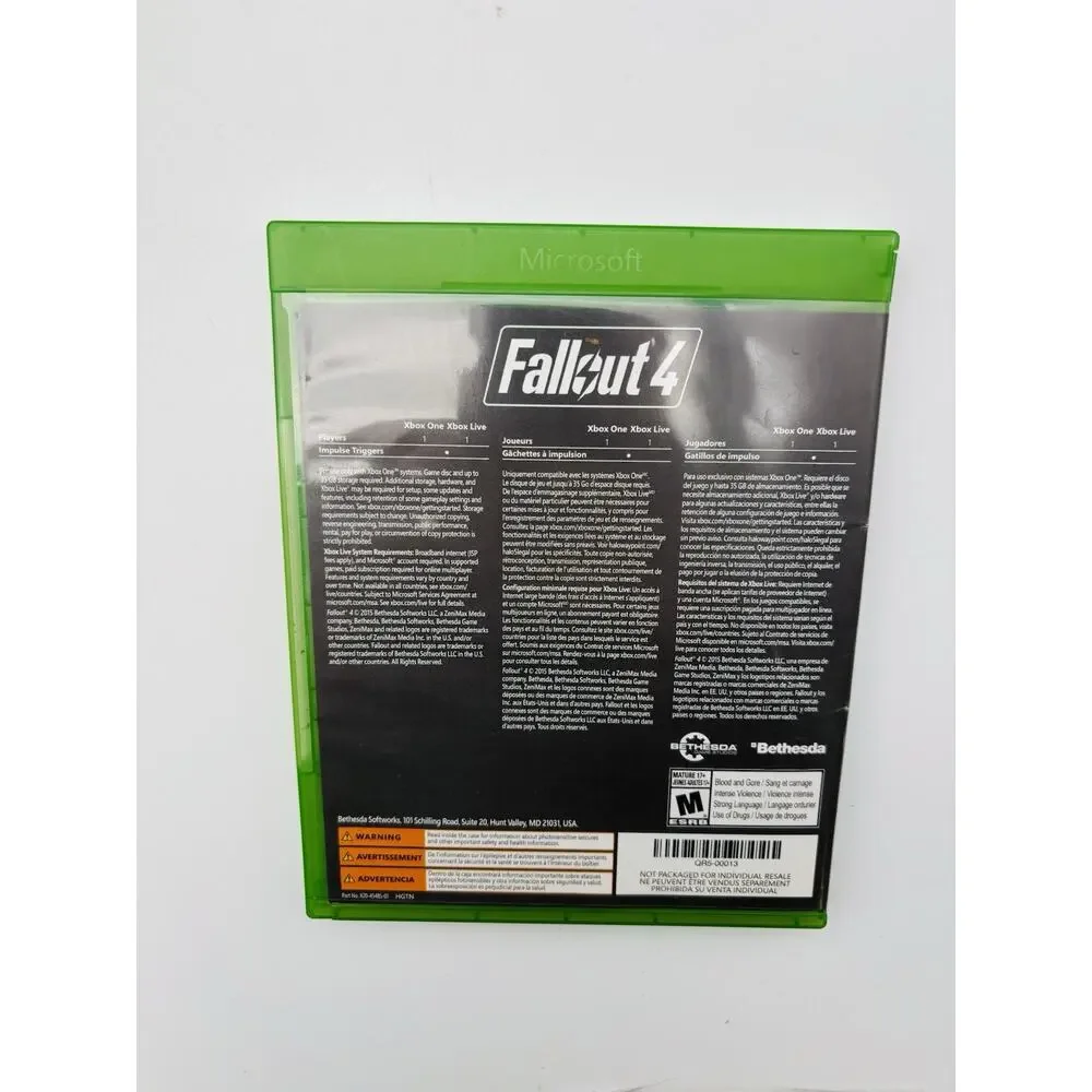 Microsoft Xbox One #1540 Fallout Game Console Power Cord 3 Controllers Works